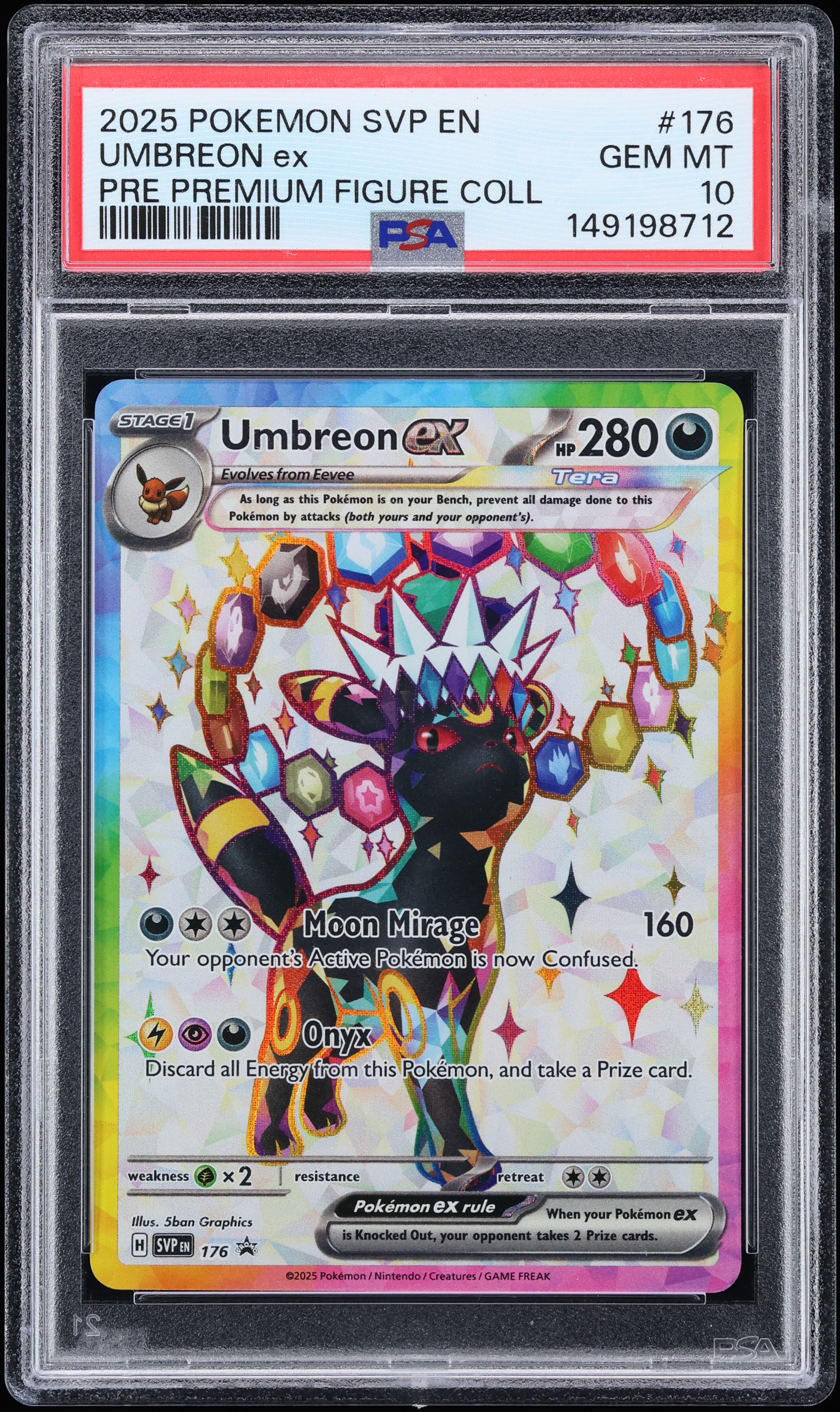2025 Pokemon SV Promo Prismatic Evolutions Premium Figure Full Art Umbreon Ex #176 PSA 10 GEM