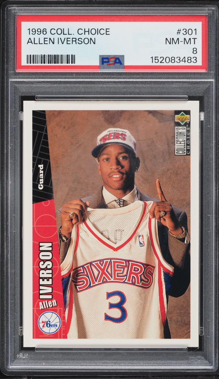 1996 Collector´s Choice Allen Iverson ROOKIE #301 PSA 8 NM-MT