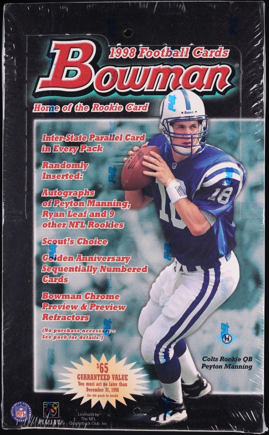 1998 Bowman Football Sealed Hobby Box, 24ct Packs Manning, Moss RC?