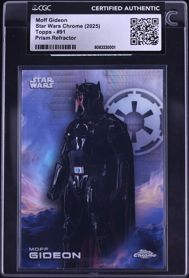 2025 Topps Chrome Star Wars Prism Refractor Moff Gideon #91 CGC