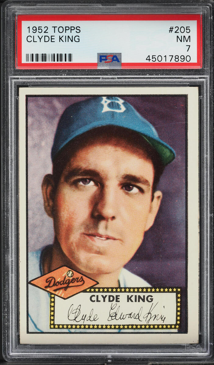 1952 Topps Clyde King #205 PSA 7 NRMT