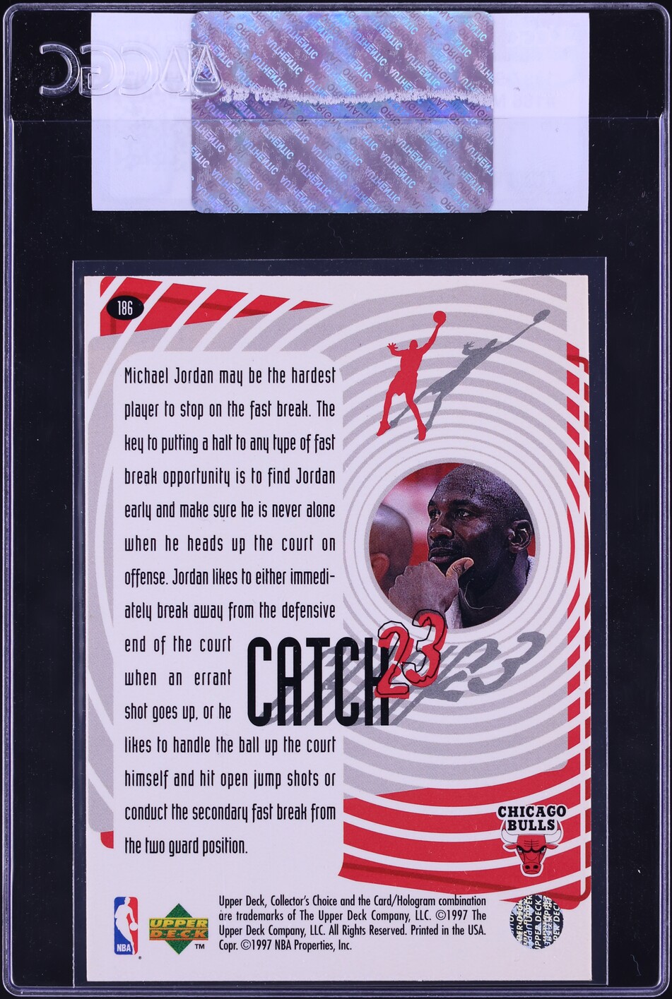 1997 Collector's Choice Michael Jordan #186 CGC AUTH