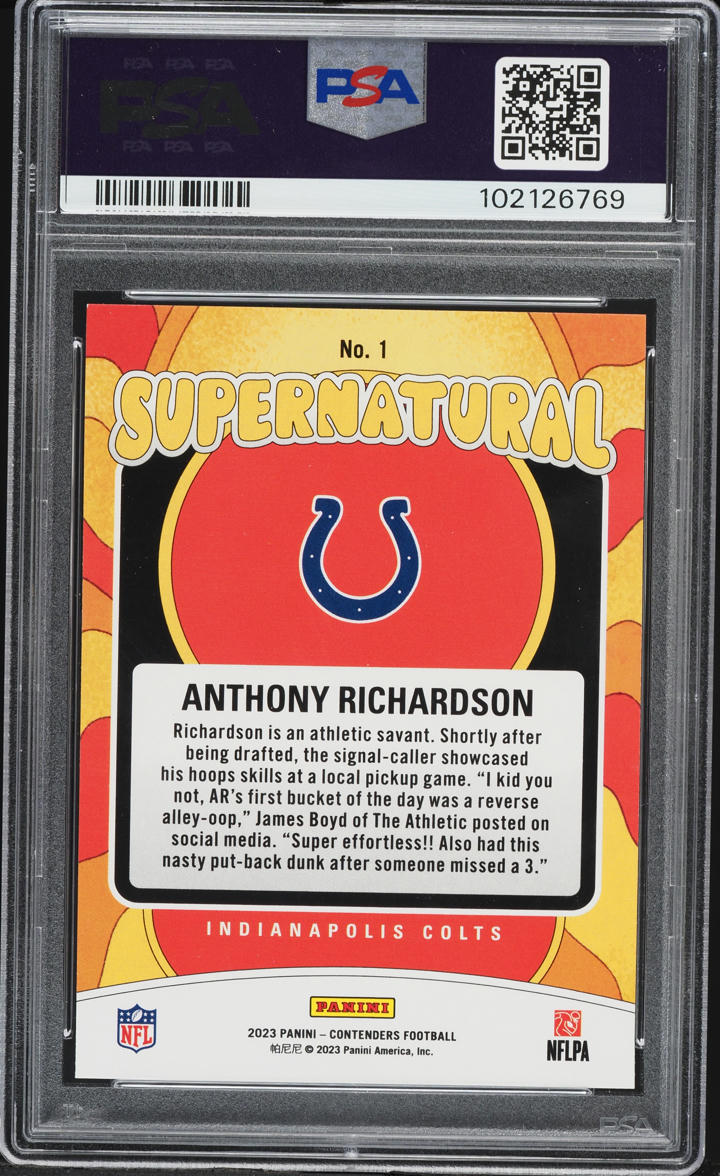 2023 Panini Contenders Supernatural Anthony Richardson ROOKIE #1 PSA 7 NRMT