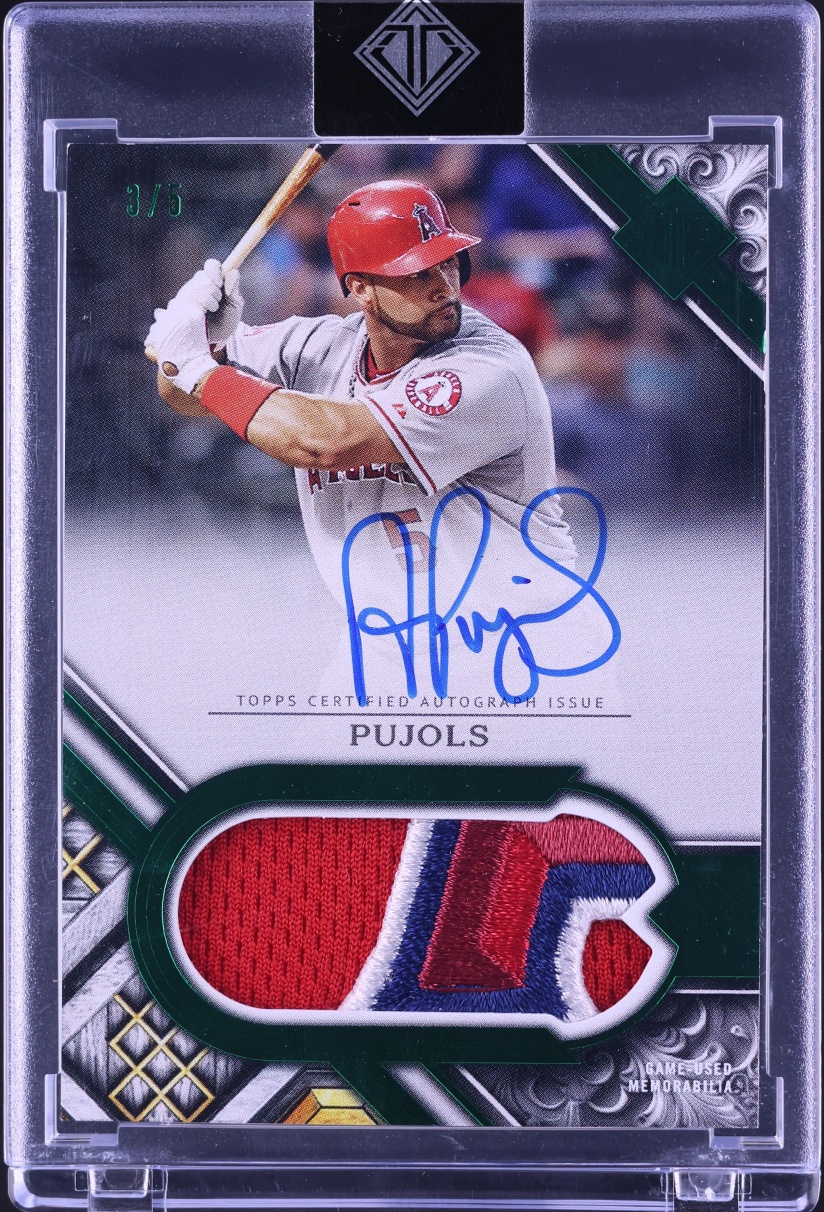 2025 Topps Transcendent Collection Emerald Albert Pujols PATCH AUTO /5 #PCA-APU