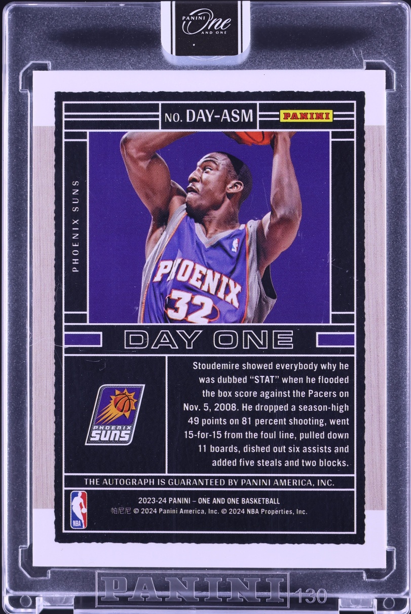 2023 Panini One And One Day One Signatures Green Amar'e Stoudemire AUTO 5/5 #DAY-ASM