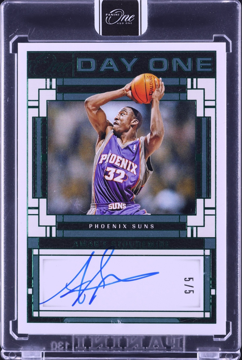 2023 Panini One And One Day One Signatures Green Amar'e Stoudemire AUTO 5/5 #DAY-ASM