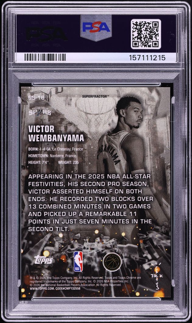 2025 Topps Chrome Cactus Jack X ASG Sicko Stars Superfractor Victor Wembanyama 1/1 #16 PSA 10