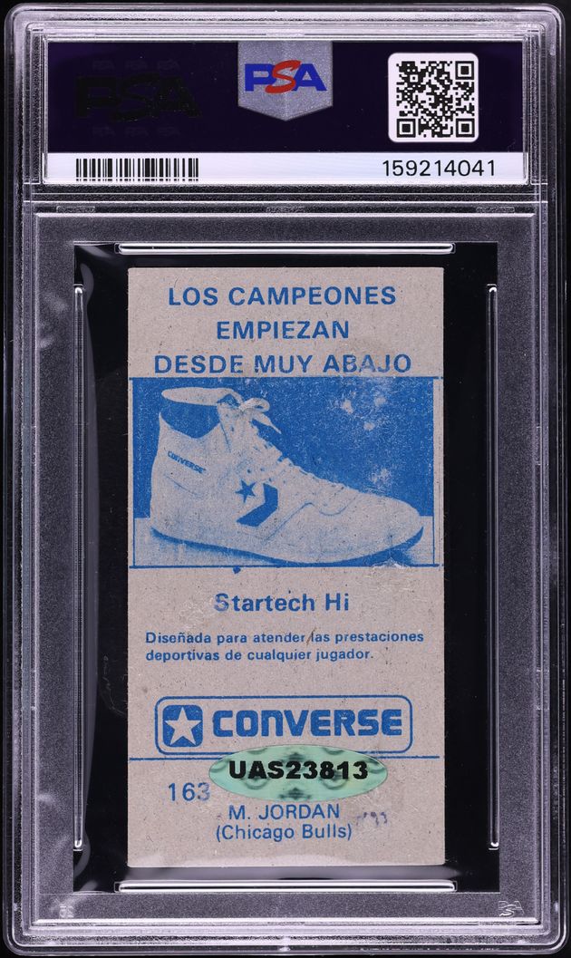 1986 Merchante Spanish Michael Jordan ROOKIE AUTO DNA 10 #163 PSA 2 GD