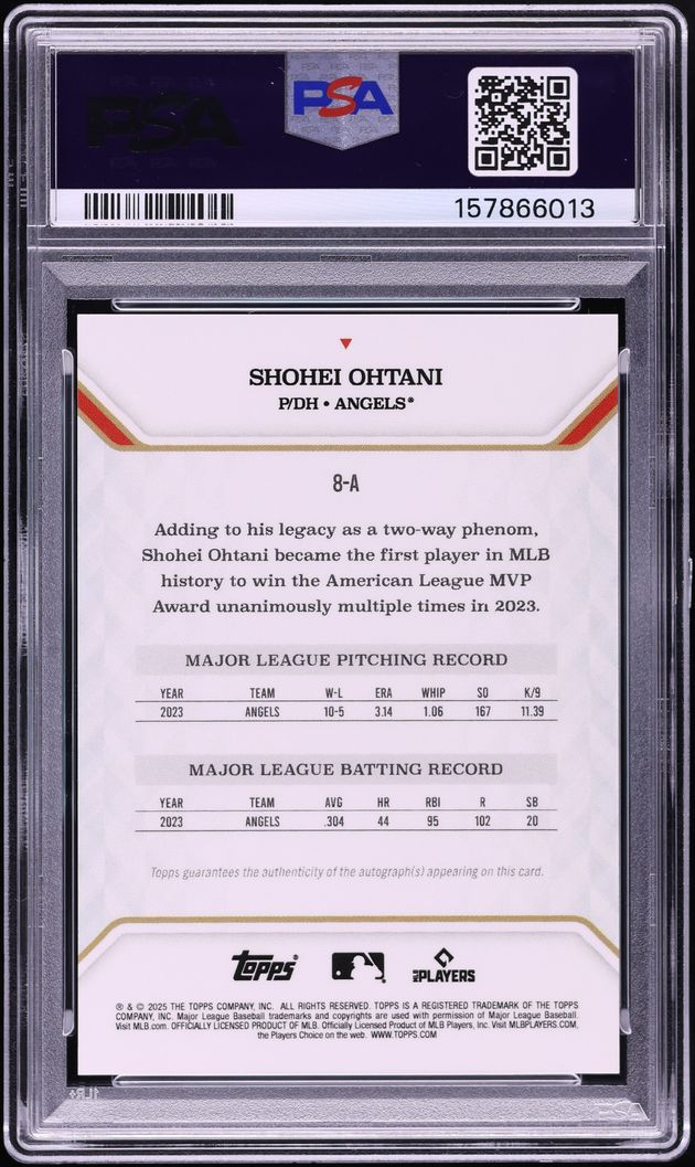 2025 Topps MLB MVP Collection Foilfractor Shohei Ohtani AUTO 1/1 #8-A PSA 10 GEM MINT