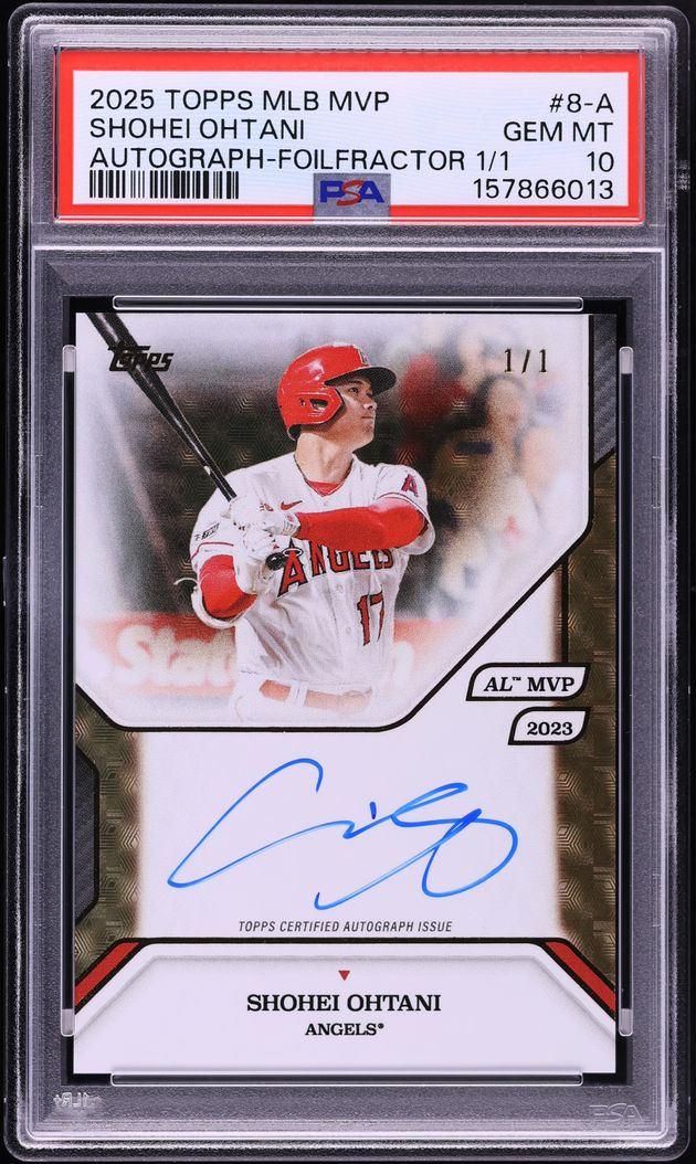 2025 Topps MLB MVP Collection Foilfractor Shohei Ohtani AUTO 1/1 #8-A PSA 10 GEM MINT
