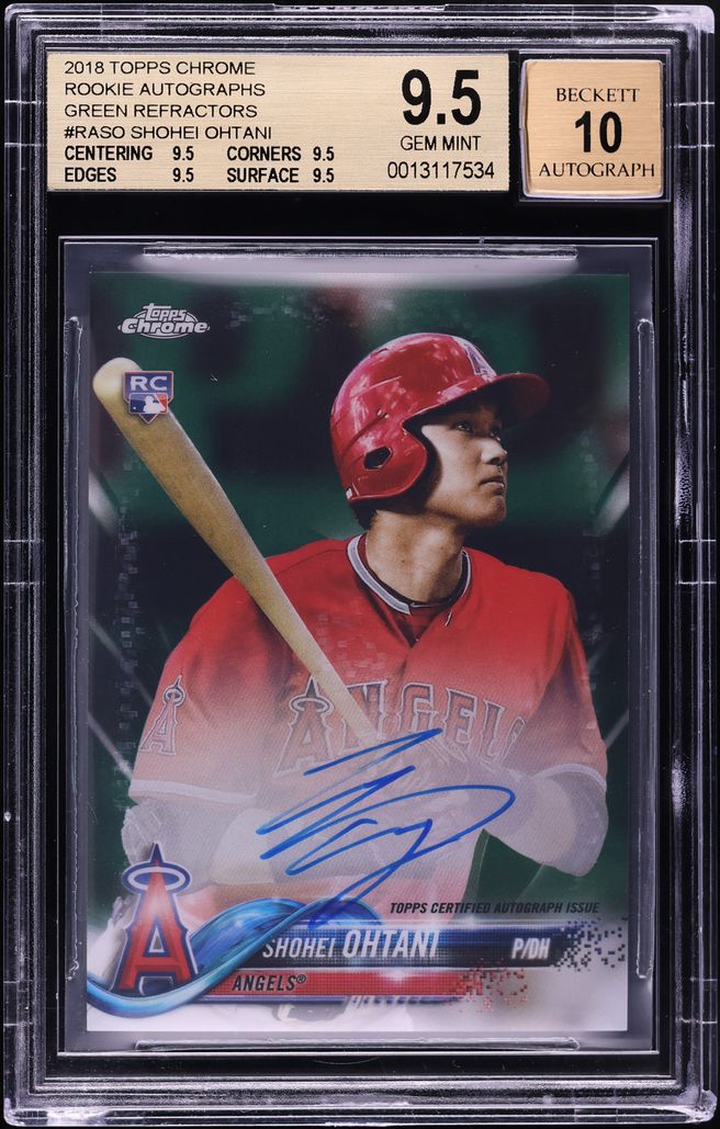 2018 Topps Chrome Green Refractor Shohei Ohtani ROOKIE AUTO /99 #RASO BGS 9.5 GEM MINT