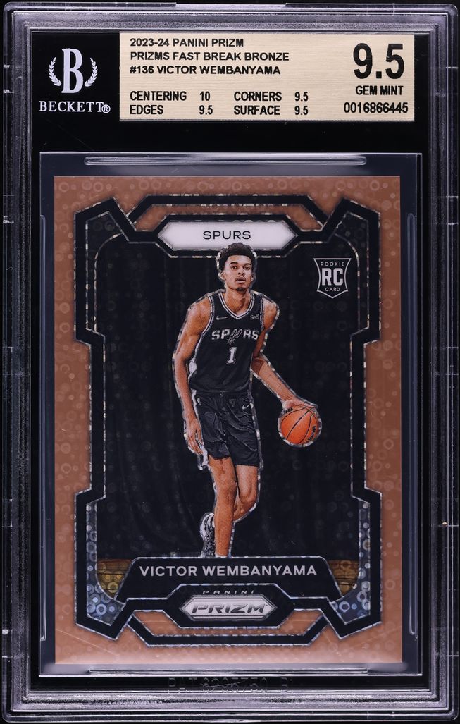 2023 Panini Prizm Fast Break Bronze Victor Wembanyama ROOKIE 20/20 #136 BGS 9.5 GEM MINT