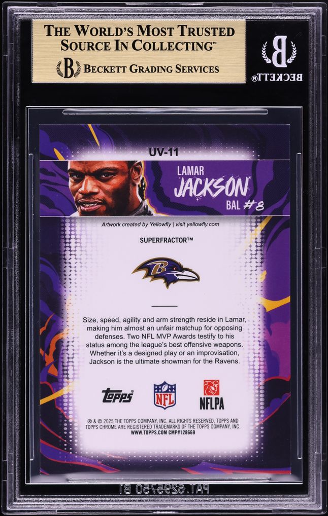 2025 Topps Chrome Ultra Violet Superfractor Lamar Jackson 1/1 #UV11 BGS 9.5 GEM MINT
