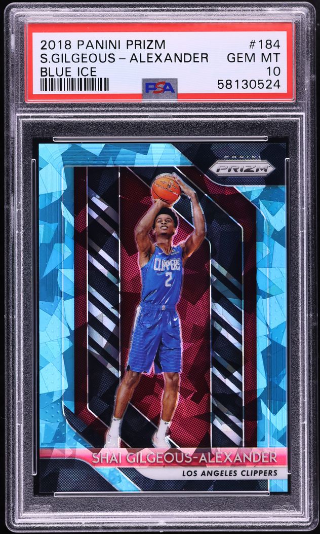 2018 Panini Prizm Blue Ice Shai Gilgeous-Alexander ROOKIE /99 #184 PSA 10 GEM MINT