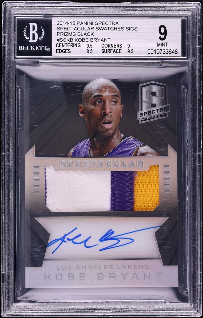 2014 Panini Spectra Spectacular Black Prizm Kobe Bryant PATCH AUTO 1/1 #SS-KB BGS 9 MINT