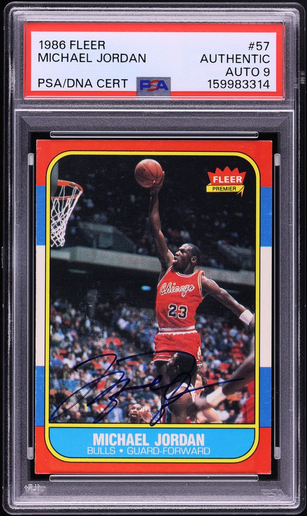 1986 Fleer Basketball Michael Jordan ROOKIE AUTO DNA 9 #57 PSA ALTERED AUTH