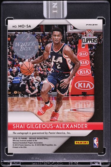 2018 Panini Prizm Mosaic Black White Box Shai Gilgeous-Alexander ROOKIE AUTO 1/1 #MO-SA