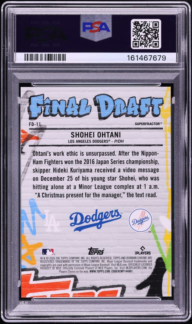 2026 Bowman Chrome Final Draft Superfractor Shohei Ohtani 1/1 #FD-11 PSA 10 GEM MINT