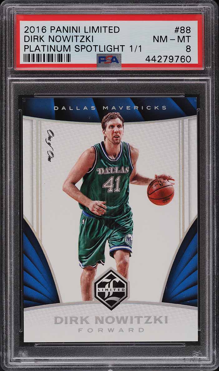2016 Panini Limited Platinum Spotlight Dirk Nowitzki 1/1 #88 PSA 8