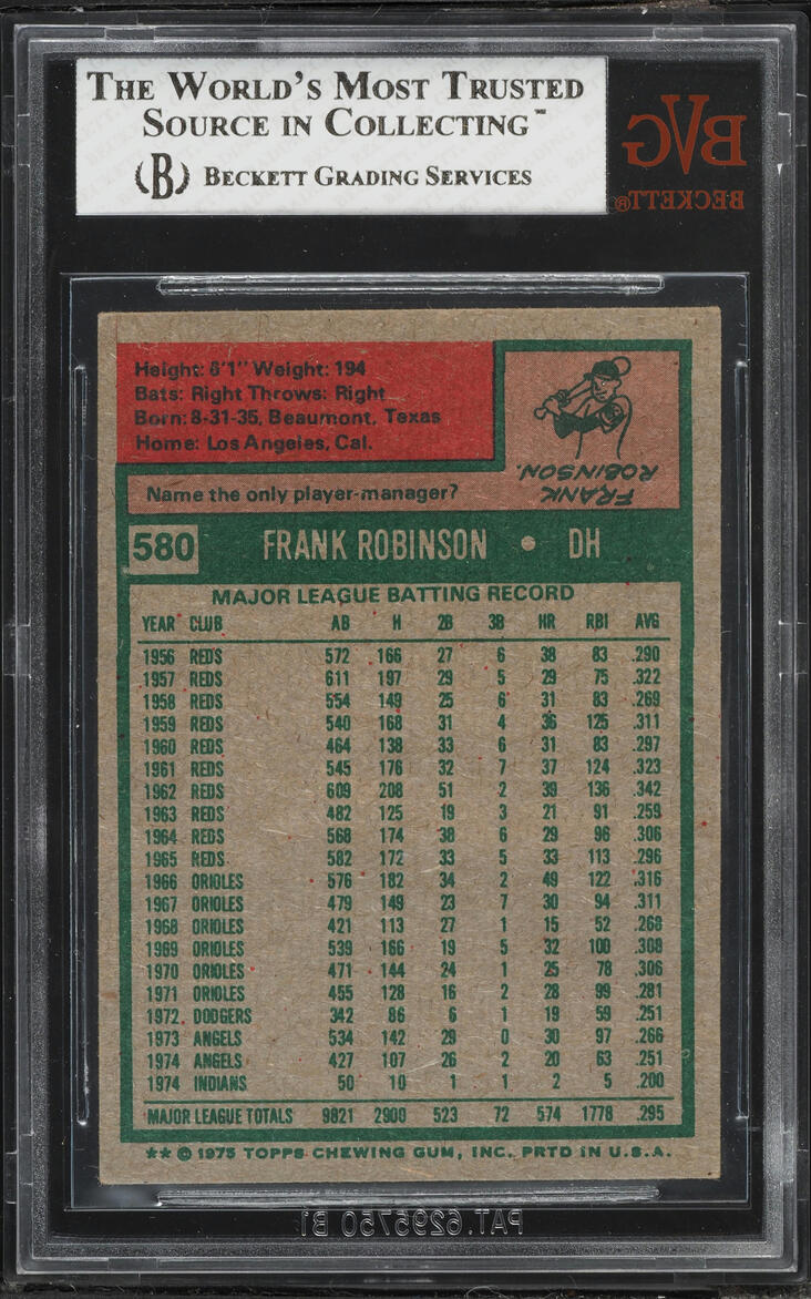 1975 Topps Frank Robinson #580 BVG 4 VGEX