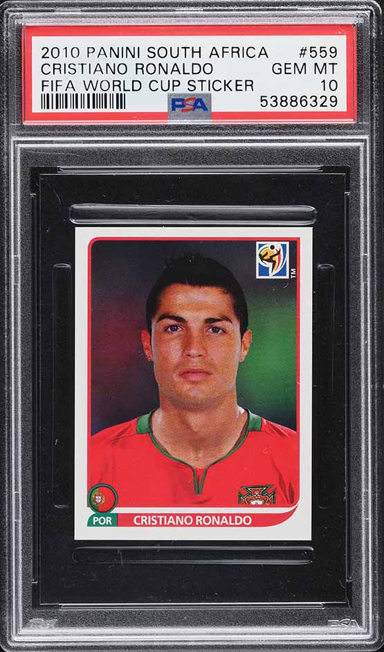 2010 Panini FIFA World Cup South Africa Sticker Cristiano Ronaldo PSA 10 GEM MT
