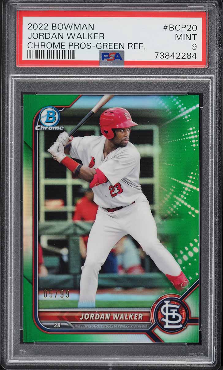 2022 Bowman Chrome Green Refractor Jordan Walker ROOKIE /99 #BCP