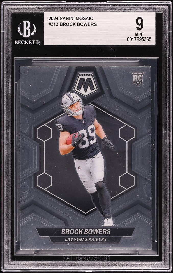 2024 Panini Mosaic Brock Bowers ROOKIE #313 BGS 9 MINT