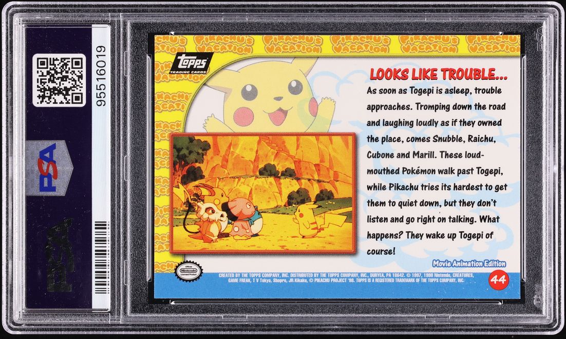 1999 Topps Pokemon The Movie Edition Looks Like Trouble #44 PSA 10 GEM MINT