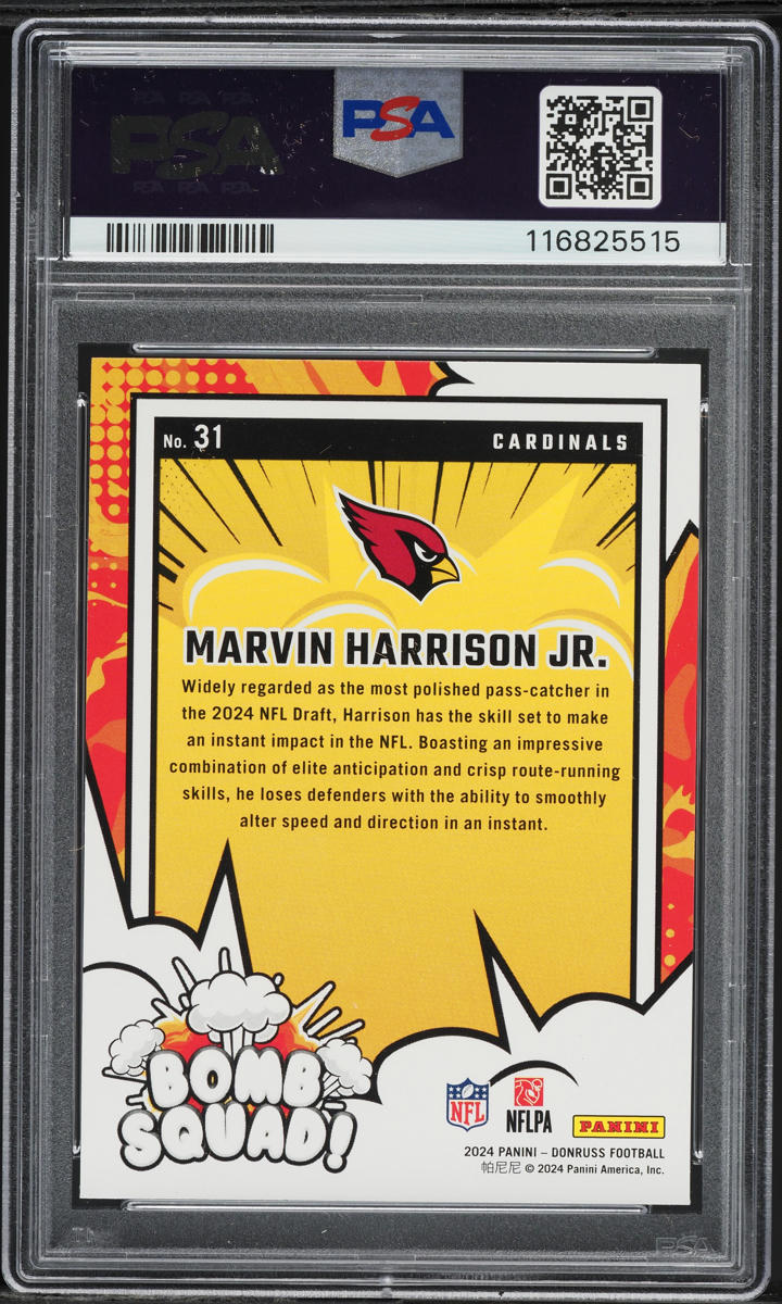 2024 Donruss Bomb Squad Marvin Harrison Jr. ROOKIE #31 PSA 8 NM-MT