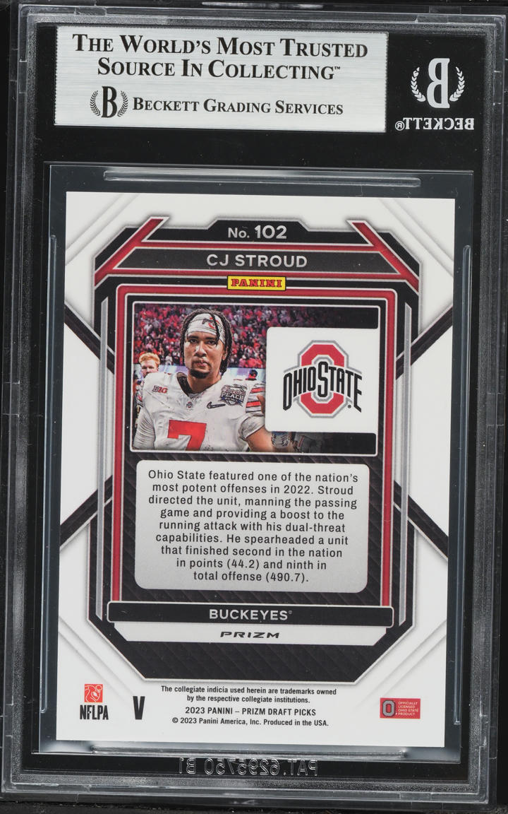 2023 Panini Prizm Draft Picks Variations Silver CJ Stroud ROOKIE #102 BGS 9 MINT