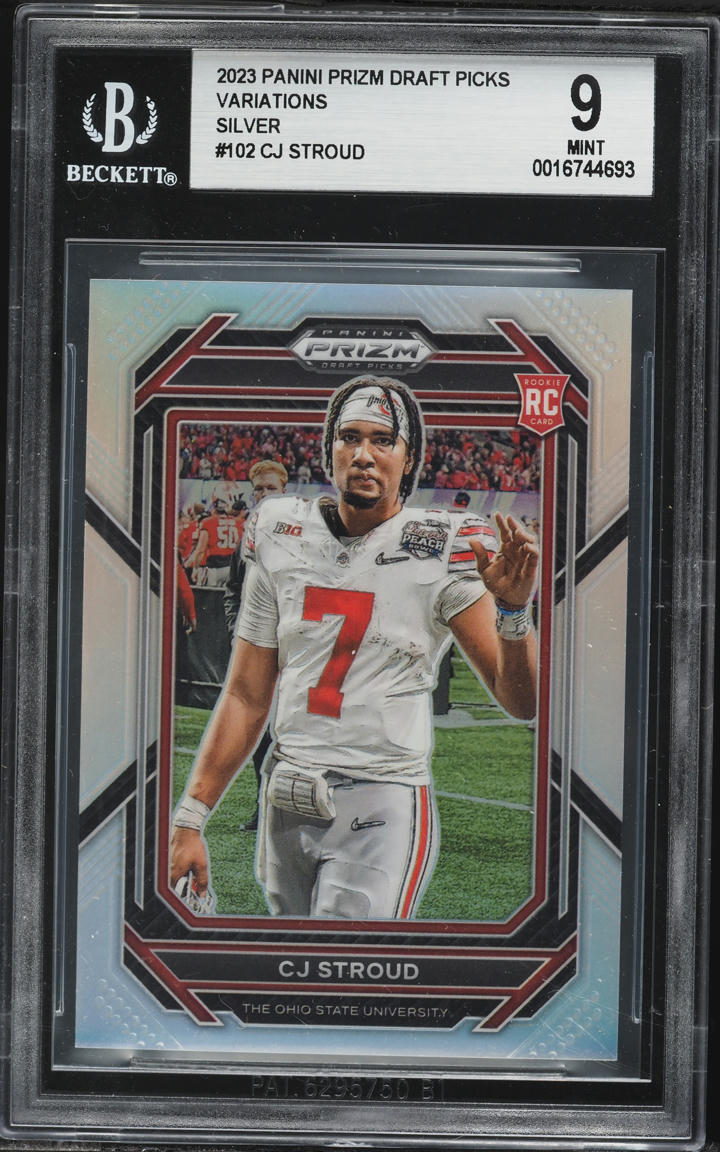 2023 Panini Prizm Draft Picks Variations Silver CJ Stroud ROOKIE #102 BGS 9 MINT