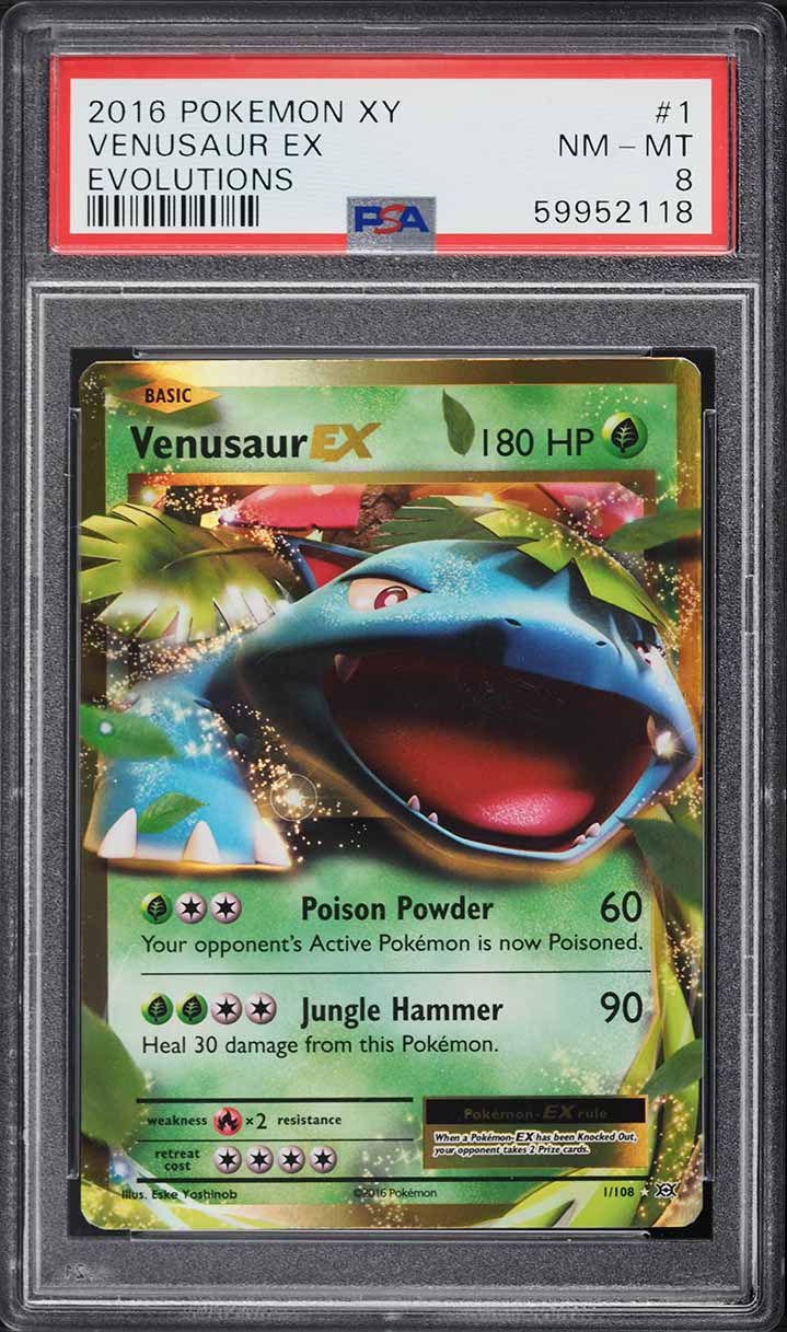 2016 Pokemon XY Evolutions Venusaur EX #1 PSA 8 NM-MT