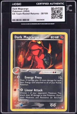 2004 Pokemon EX Team Rocket Returns Dark Magcargo #38 CGC AUTH