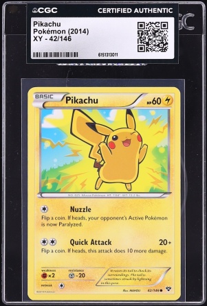 2014 Pokemon XY Pikachu #42 CGC AUTH