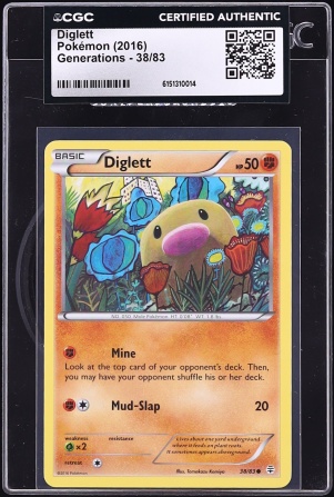 2016 Pokemon XY Generations Diglett #38 CGC AUTH