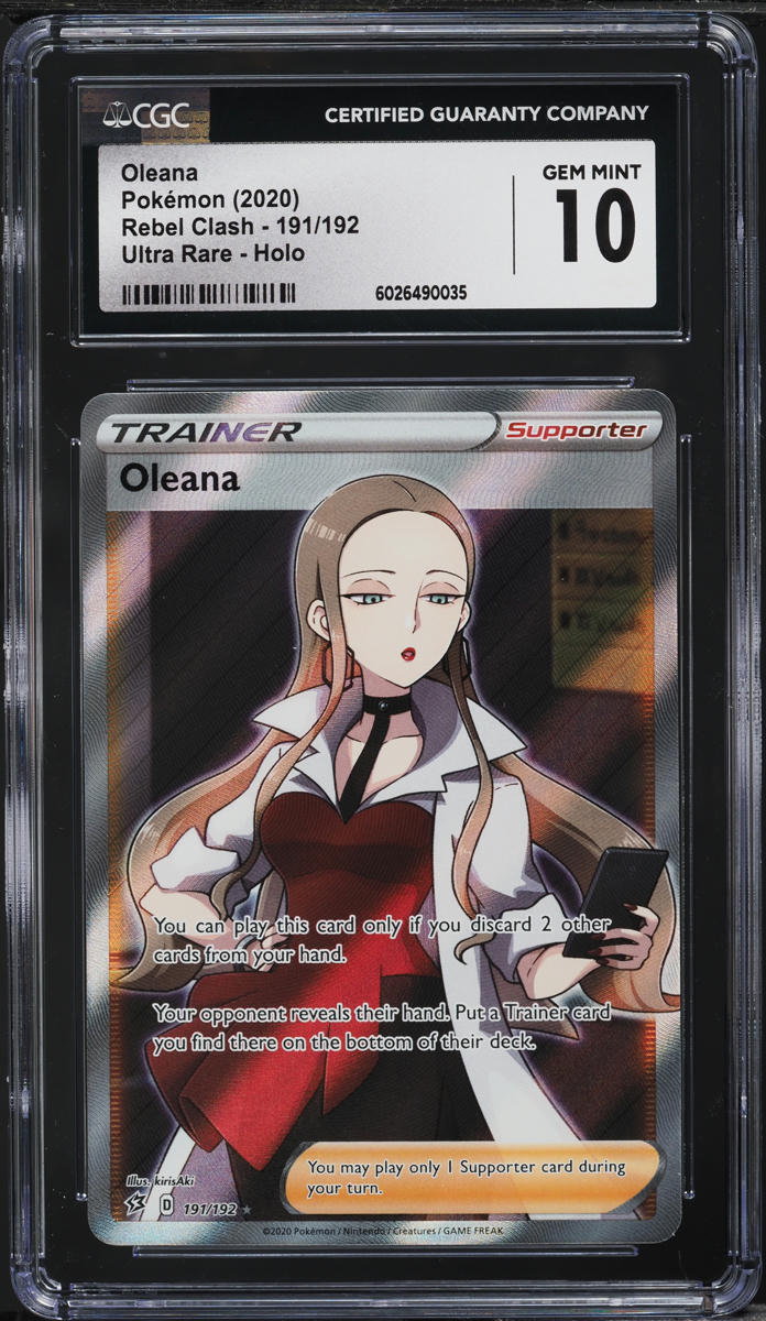 2020 Pokemon Sword & Shield Rebel Clash Full Art Oleana #191 CGC 10 GEM MINT