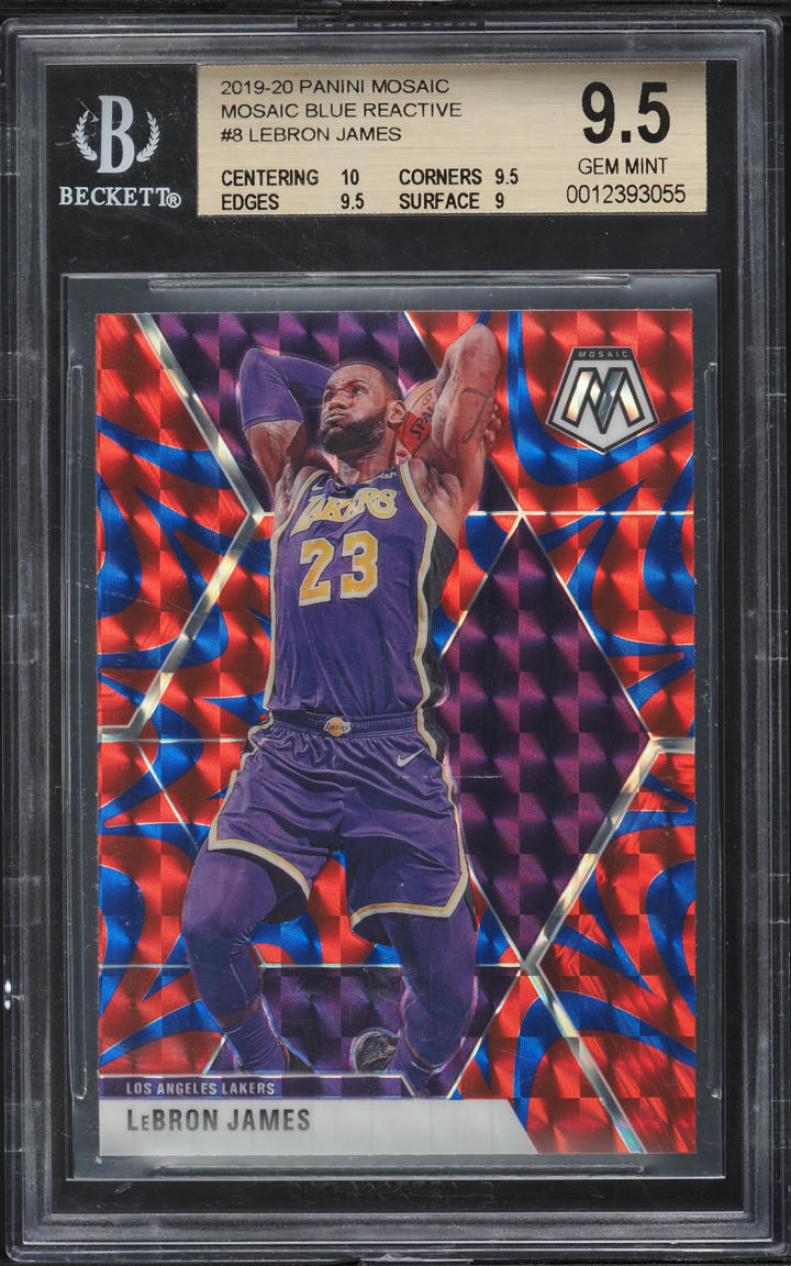 2019 Panini Mosaic Blue Reactive LeBron James #8 BGS 9.5 GEM MINT