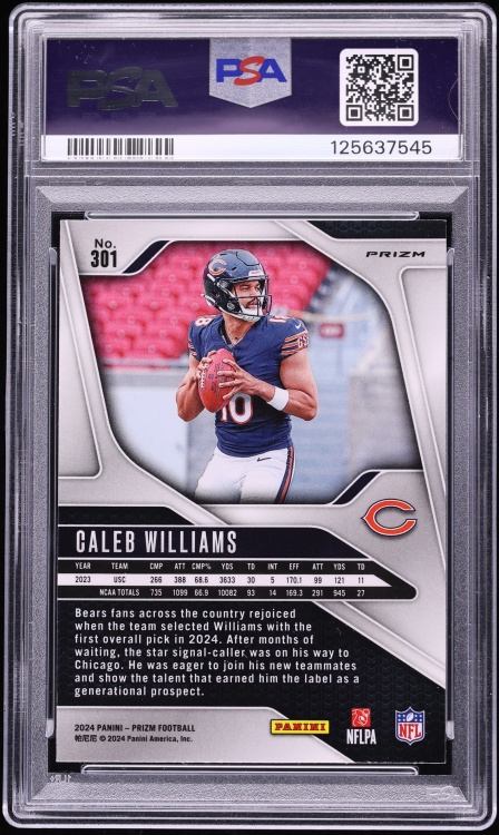 2024 Panini Prizm Silver Caleb Williams ROOKIE #301 PSA 10 GEM MINT