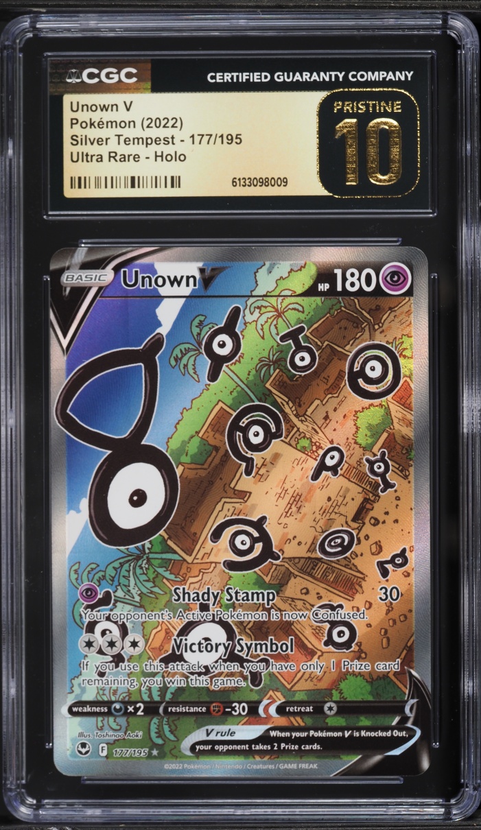 2022 Pokemon Sword & Shield Silver Tempest Alt Art Unown V #177 CGC 10 PRISTINE