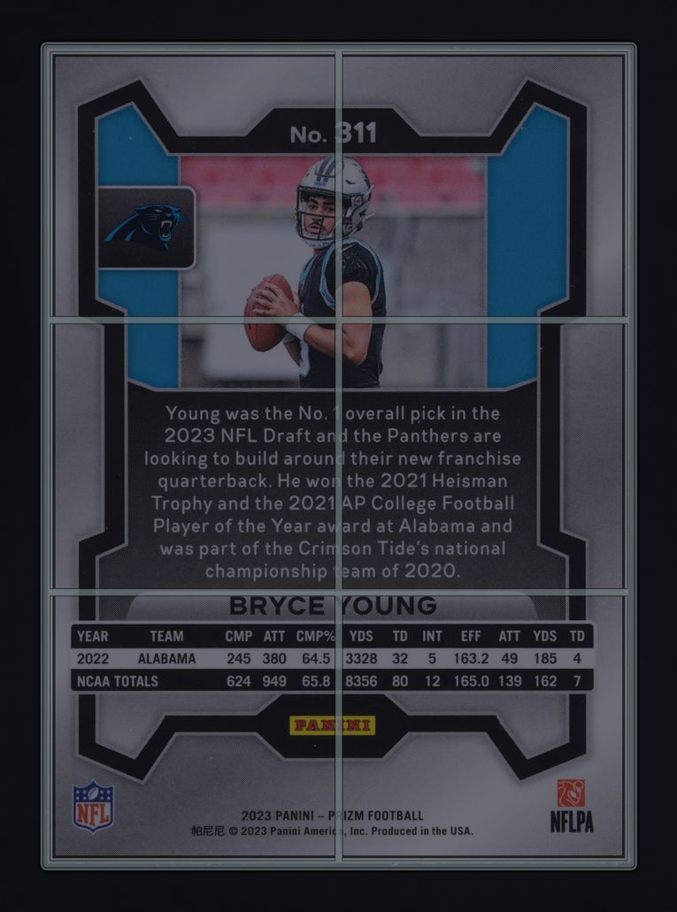 2023 Panini Prizm Bryce Young ROOKIE #311 MBA AUTH