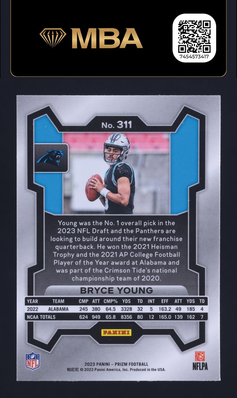 2023 Panini Prizm Bryce Young ROOKIE #311 MBA AUTH