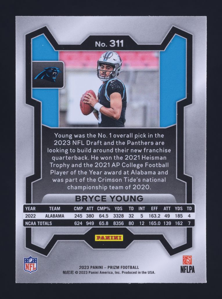 2023 Panini Prizm Bryce Young ROOKIE #311 MBA AUTH