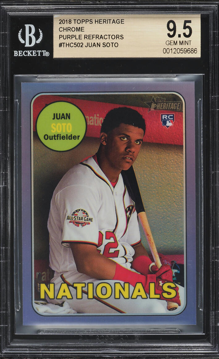 2018 Topps Heritage Chrome Purple Juan Soto ROOKIE #THC502 BGS 9.5 GEM MINT
