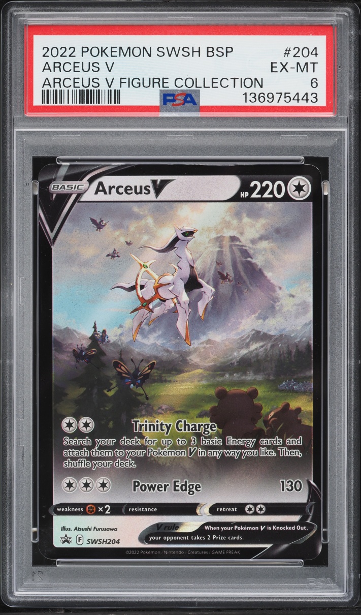 2022 Pokemon Sword & Shield Promo Figure Collection Holo Arceus V #204 PSA 6 EXMT