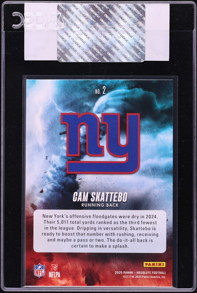 2025 Absolute By Storm Cam Skattebo ROOKIE #2 CGC AUTH