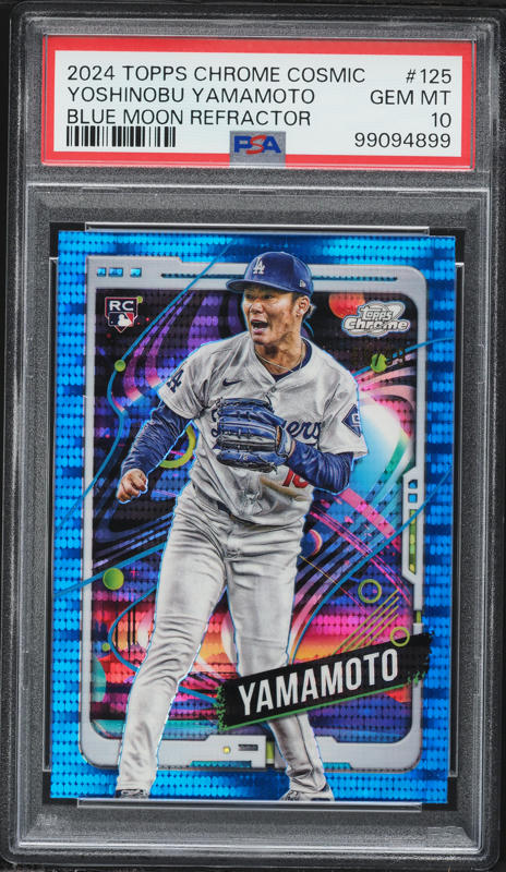 2024 Topps Chrome Cosmic Blue Moon Refractor Yoshinobu Yamamoto