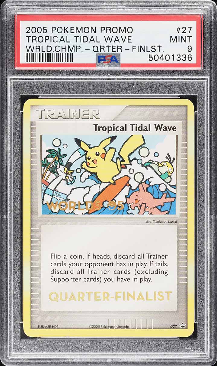 2005 Pokemon World Championship Promo Quarter Finalist Tropical Tidal Wave PSA 9 - Main Image