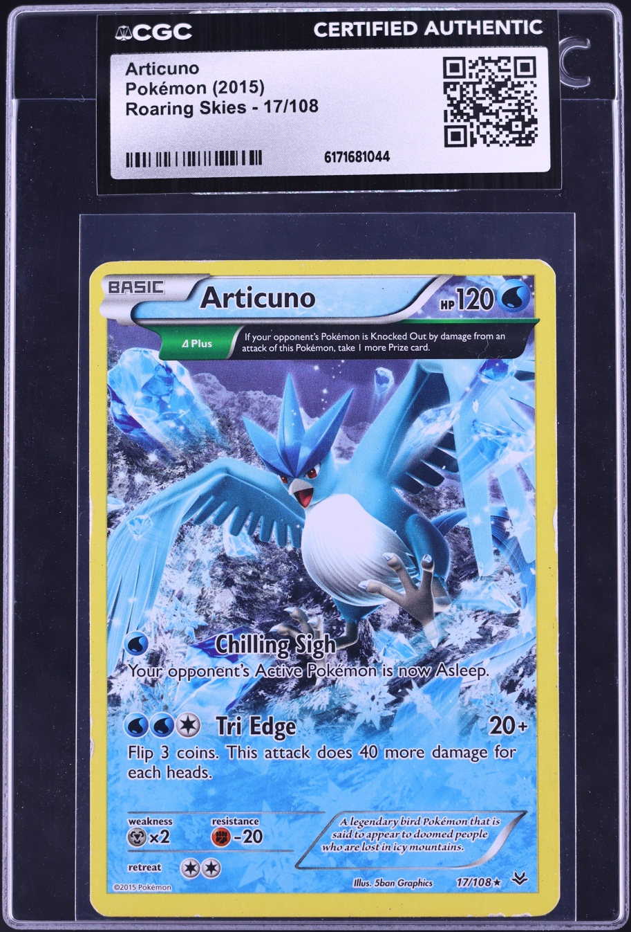 2015 Pokemon XY Roaring Skies Alt Art Articuno #17 CGC AUTH
