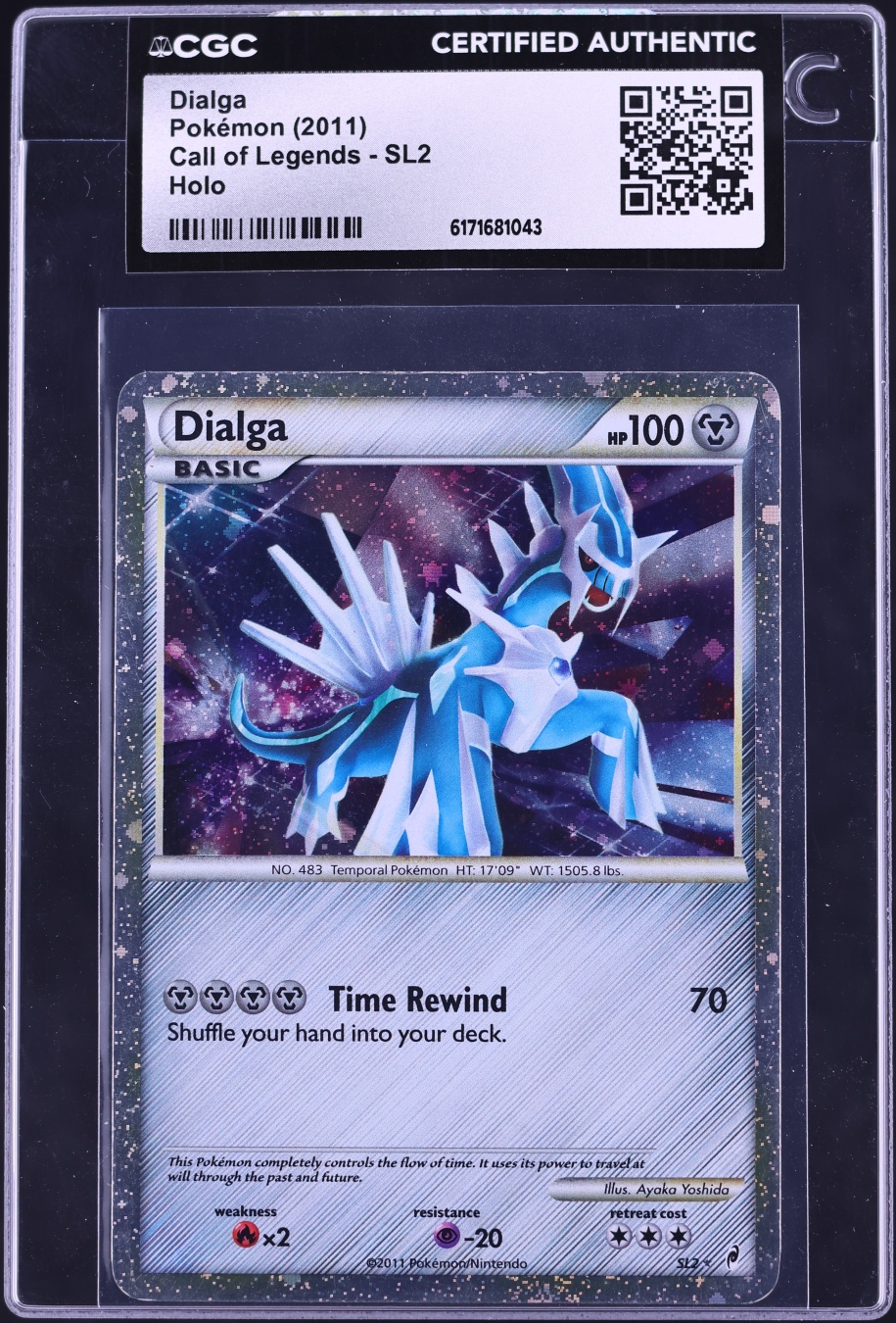 2011 Pokemon Call Of Legends Holo Dialga #SL2 CGC AUTH