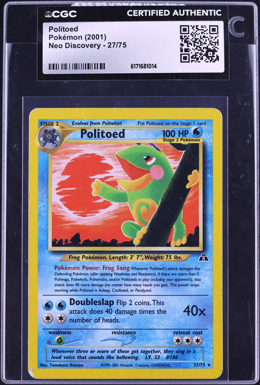 2001 Pokemon Neo Discovery Politoed #27 CGC AUTH